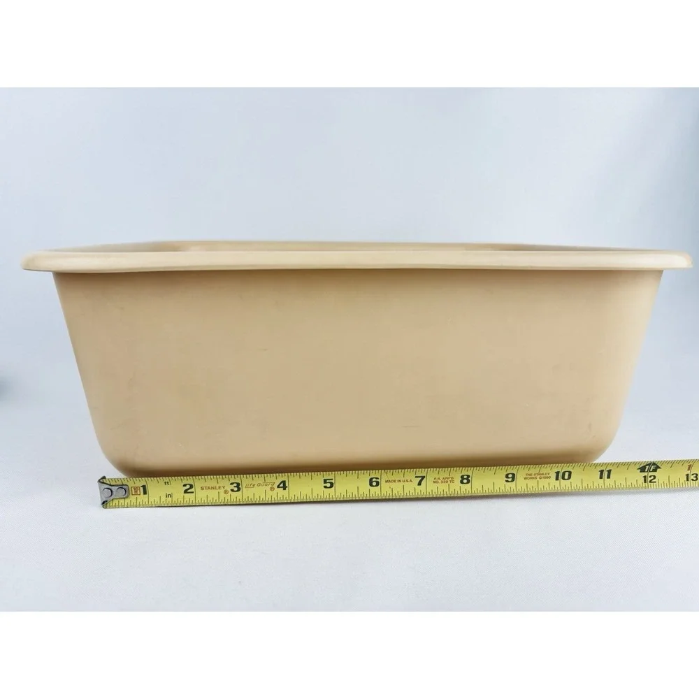 Vintage‎ Rubbermaid Almond Plastic Dish Pan Container 2951 5 Beige Tan